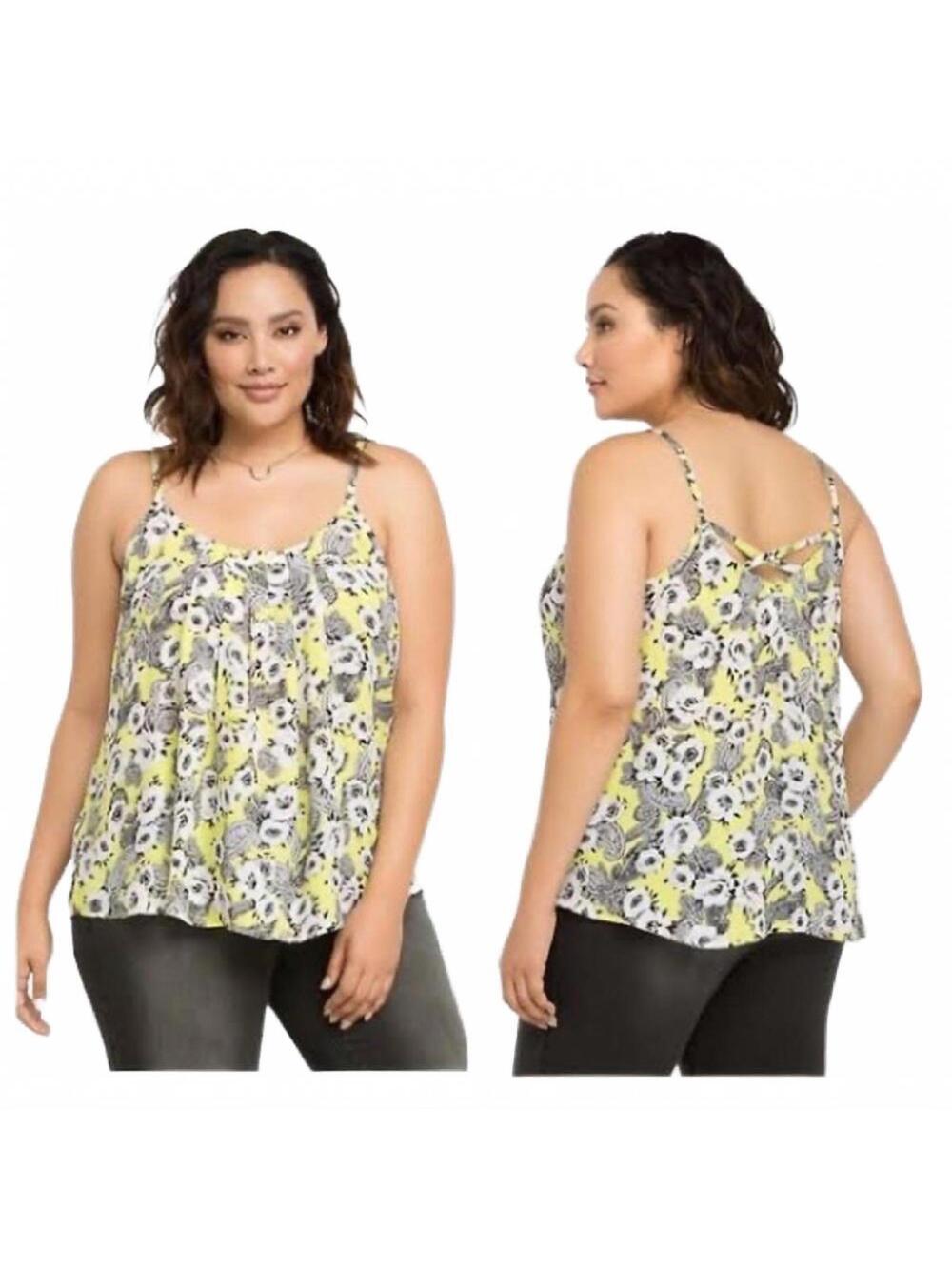 Torrid Floral Georgette Crisscross Cami Tank Blouse Size L (12)